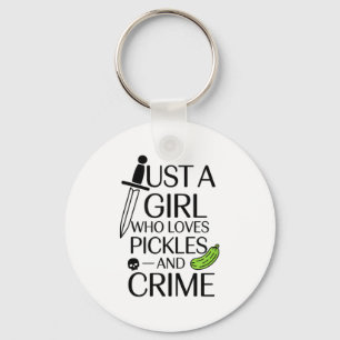Cute Just A Girl Who Loves Ckles And Crime Hallowe Key Ring