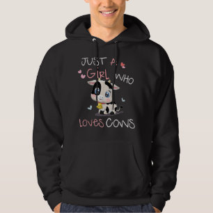 Cute Just A Girl Who Loves Cows Heart For Kids and Hoodie