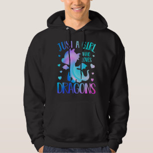 Cute Just A Girl Who Loves Dragons Pastel Toddler  Hoodie