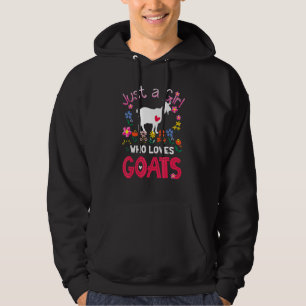 Cute Just A Girl Who Loves Goats Goats Goat Ranche Hoodie