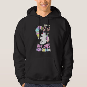 Cute Just A Girl Who Loves Ice Cream Unicorn Ice C Hoodie