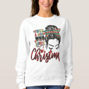 Cute Just A Girl Whp Loves Christmas Sweatshirt