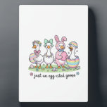 Cute Just an Eggcited Goose Easter Day Girl Women  Plaque<br><div class="desc">Cute Just an Eggcited Goose Easter Day Girl Women Kid T-Shirt_1</div>