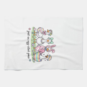 Cute Just an Eggcited Goose Easter Day Girl Women  Tea Towel