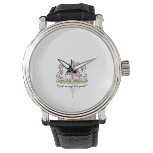 Cute Just an Eggcited Goose Easter Day Girl Women  Watch