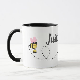 Cute Just Bee Custom Black White Mug