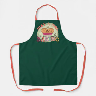 Cute just girl loves baking kitchen apron