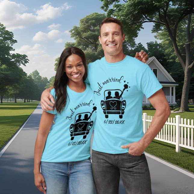 Cute just married add date wedding  T-Shirt (Creator Uploaded)