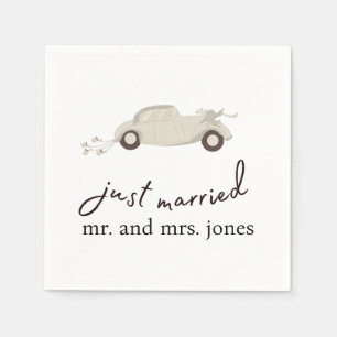 Cute Just Married Getaway Car Napkin