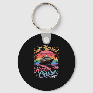 Cute Just Married Honeymoon Cruise 2026 Newlyweds  Key Ring