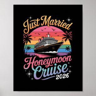 Cute Just Married Honeymoon Cruise 2026 Newlyweds Poster