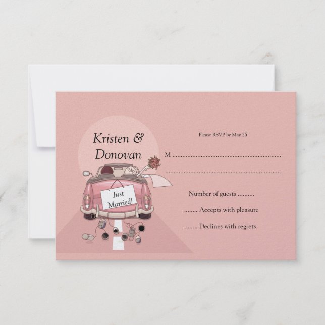 Cute Just Married RSVP Card (Front)