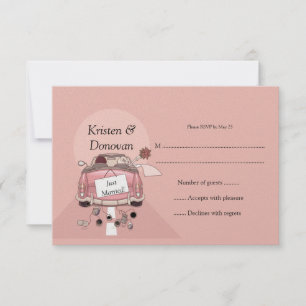 Cute Just Married RSVP Card