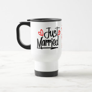 Cute Just Married Wedding Newlywed Bride MRS Travel Mug