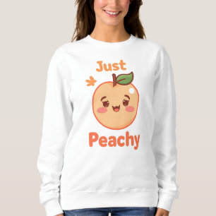Cute "Just Peachy" Kawaii Fruit Sweatshirt