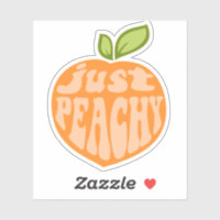 Cute Just Peachy Peach Custom-Cut Vinyl Stickers