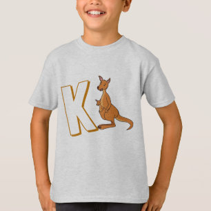 Cute K for Kangaroo - Kids English ABCD Alphabet T-Shirt