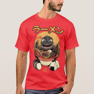 Cute Kaiju Monster Eating Ramen Noodles Japan Food T-Shirt