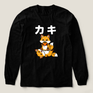 Cute Kaki Fox Persimmon Funny Japanese Animal Tri-Blend Shirt