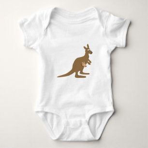 Cute Kangaroo and Joey Baby Bodysuit