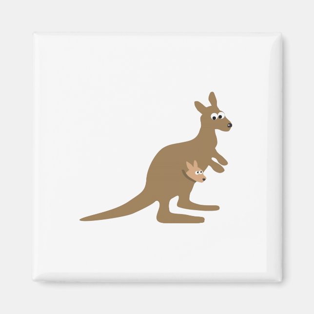 Cute Kangaroo and Joey Magnet (Front)