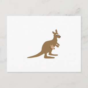 Cute Kangaroo and Joey Postcard