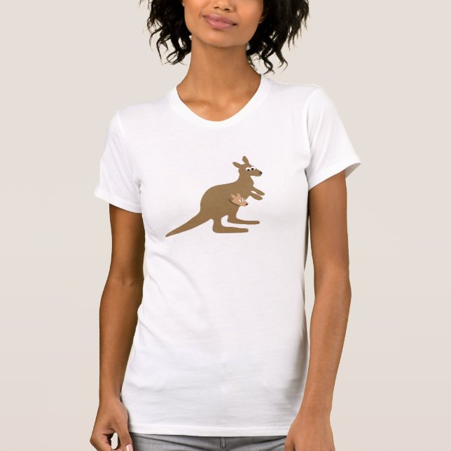 Cute Kangaroo and Joey T-Shirt (Front)