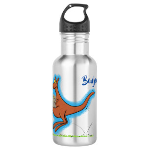 Cute kangaroo and koalas cartoon illustration 532 ml water bottle