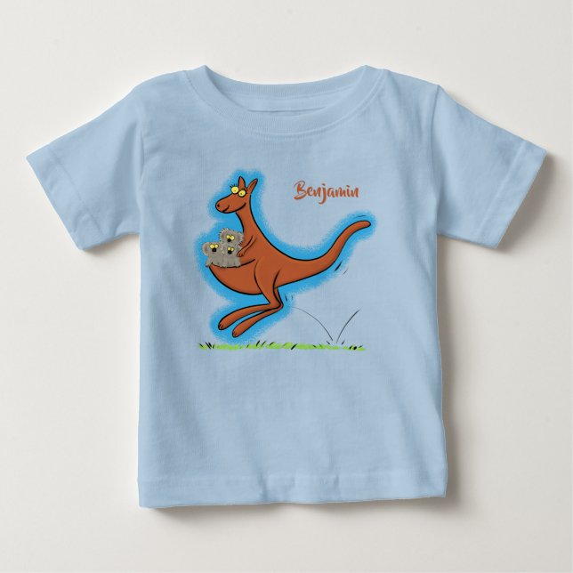 Cute kangaroo and koalas cartoon illustration baby T-Shirt (Front)