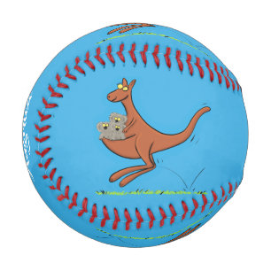 Cute kangaroo and koalas cartoon illustration baseball