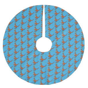 Cute kangaroo and koalas cartoon illustration brushed polyester tree skirt