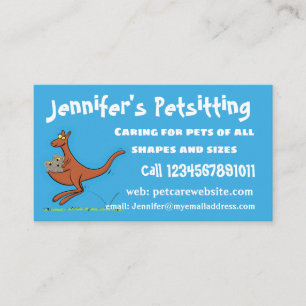Cute kangaroo and koalas cartoon illustration business card