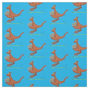 Cute kangaroo and koalas cartoon illustration fabric