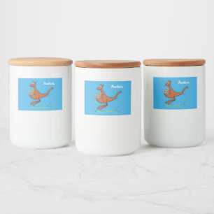 Cute kangaroo and koalas cartoon illustration food label