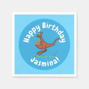 Cute kangaroo and koalas cartoon illustration napkin