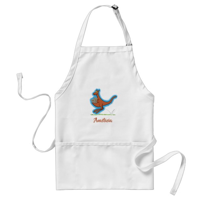 Cute kangaroo and koalas cartoon illustration standard apron (Front)