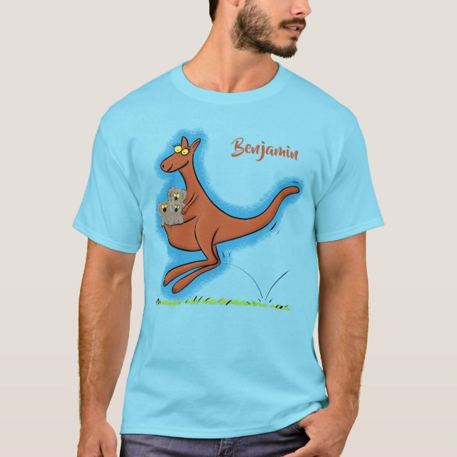 Cute kangaroo and koalas cartoon illustration T-Shirt (Front)