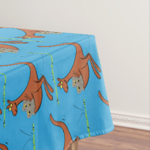 Cute kangaroo and koalas cartoon illustration tablecloth