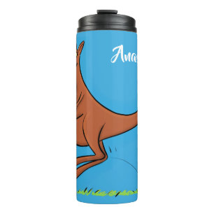 Cute kangaroo and koalas cartoon illustration thermal tumbler