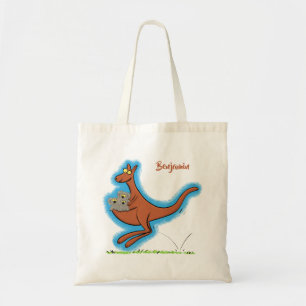 Cute kangaroo and koalas cartoon illustration tote bag