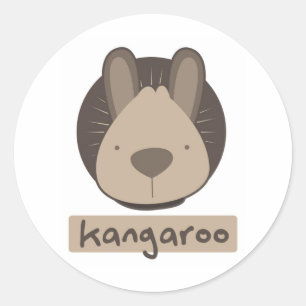 cute kangaroo classic round sticker