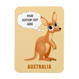 Cute Kangaroo custom text magnet