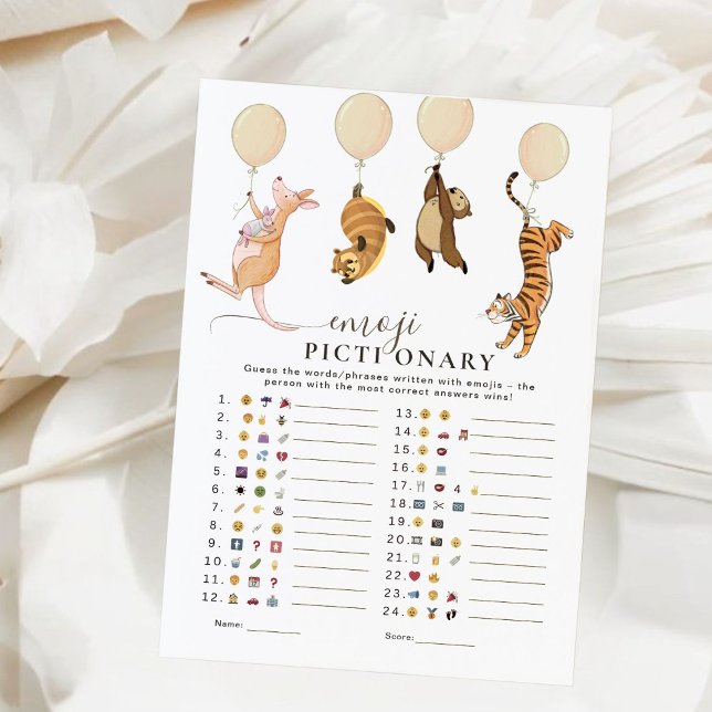 Cute Kangaroo Emoji Pictionary Baby Shower Game  (Creator Uploaded)