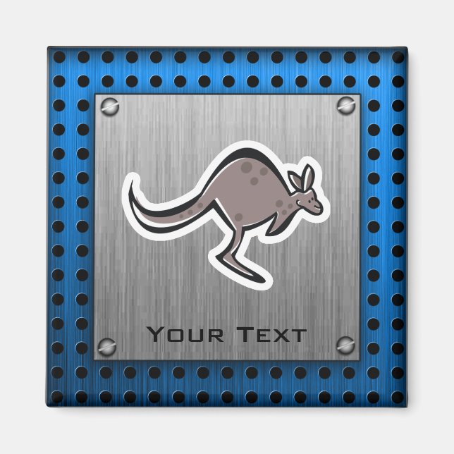 Cute Kangaroo; Metal-look Magnet (Front)