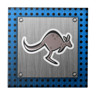 Cute Kangaroo; Metal-look Tile