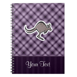 Cute Kangaroo; Purple Spiral Notebook