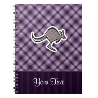 Cute Kangaroo; Purple Spiral Notebook