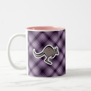 Cute Kangaroo; Purple Two-Tone Coffee Mug