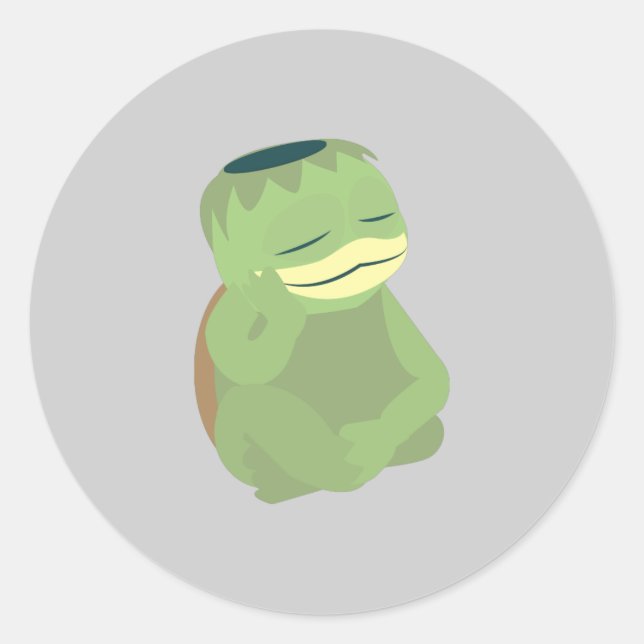 Cute Kappa Classic Round Sticker (Front)