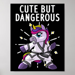 Cute Karate Art For Women Girl Black Belt Martial Poster